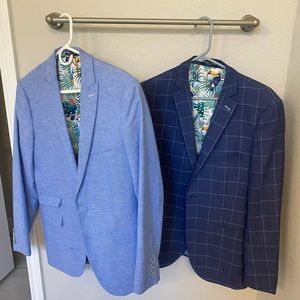 Paisley & Gray slim fit sports coat. dark blue pinstripe